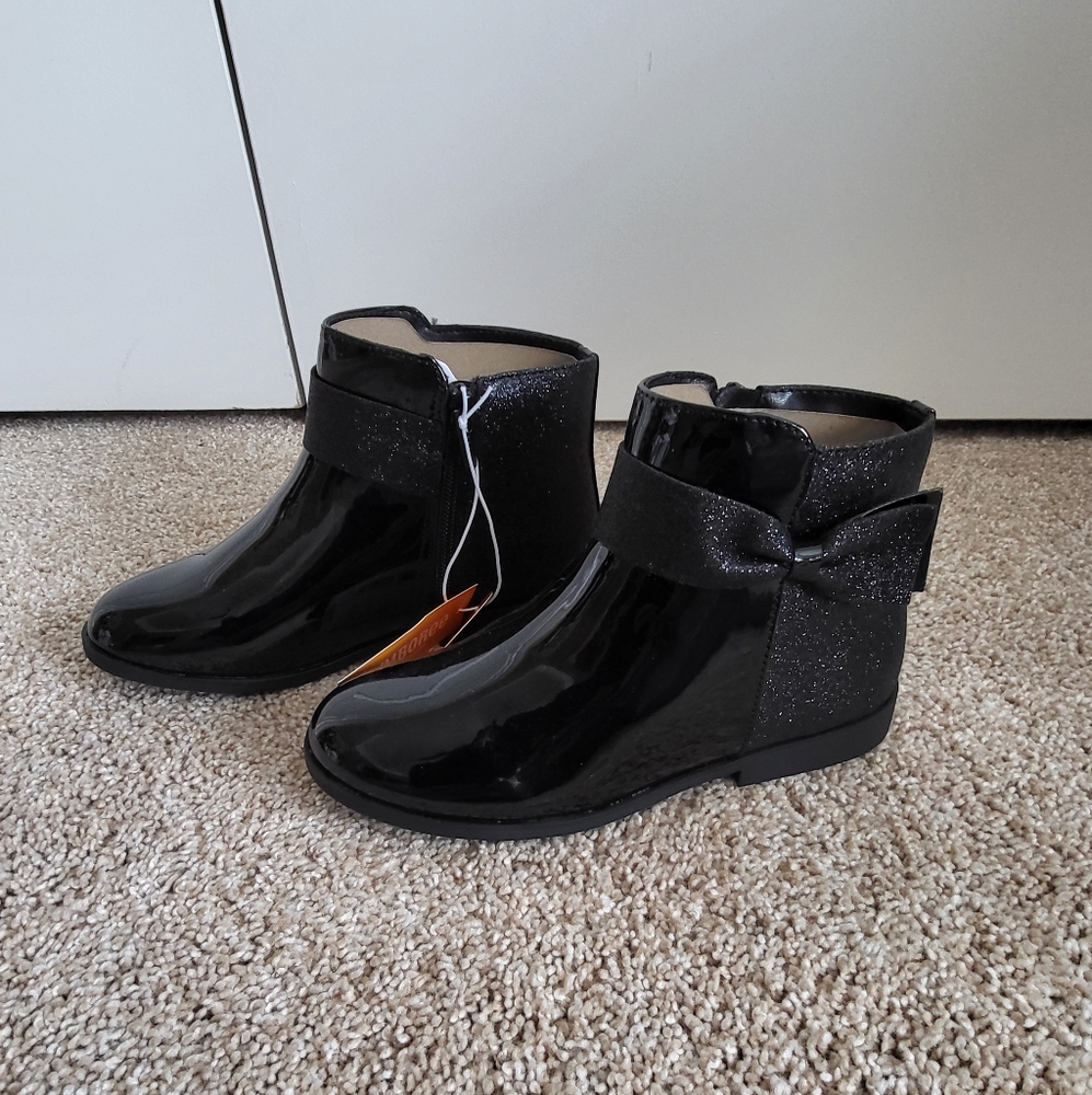 ♥️NWT♥️ GYMBOREE GIRLS BLACK ANKLE BOOTS WITH BOW